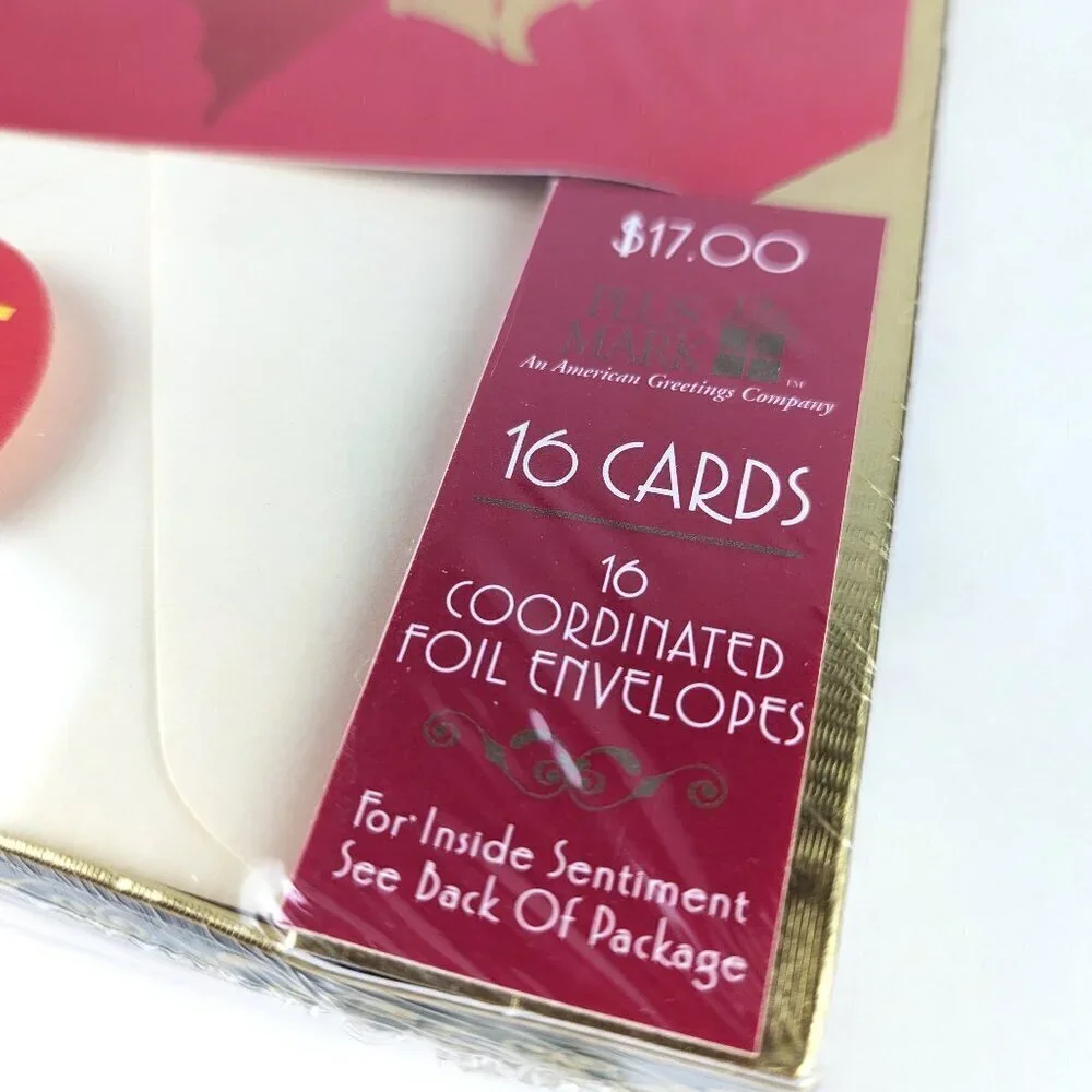 Vintage American Greetings Foil Christmas Cards Set